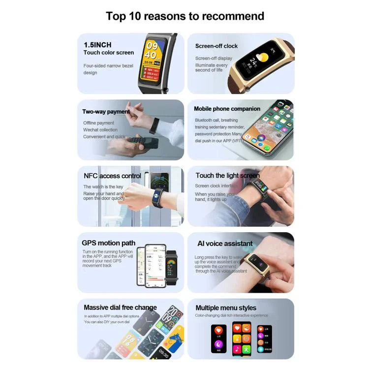 B7 Pro Đồng hồ thông minh 2 trong 1 Bluetooth 1.5 inch Dây silicone, Hỗ trợ đo nhịp tim / giấc ngủ