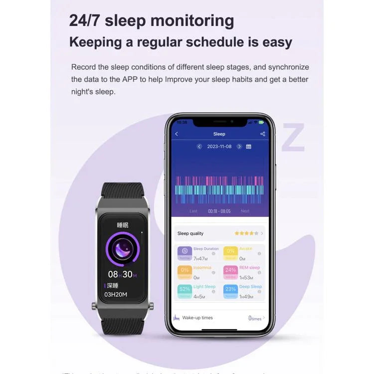 B7 Pro Đồng hồ thông minh 2 trong 1 Bluetooth 1.5 inch Dây silicone, Hỗ trợ đo nhịp tim / giấc ngủ