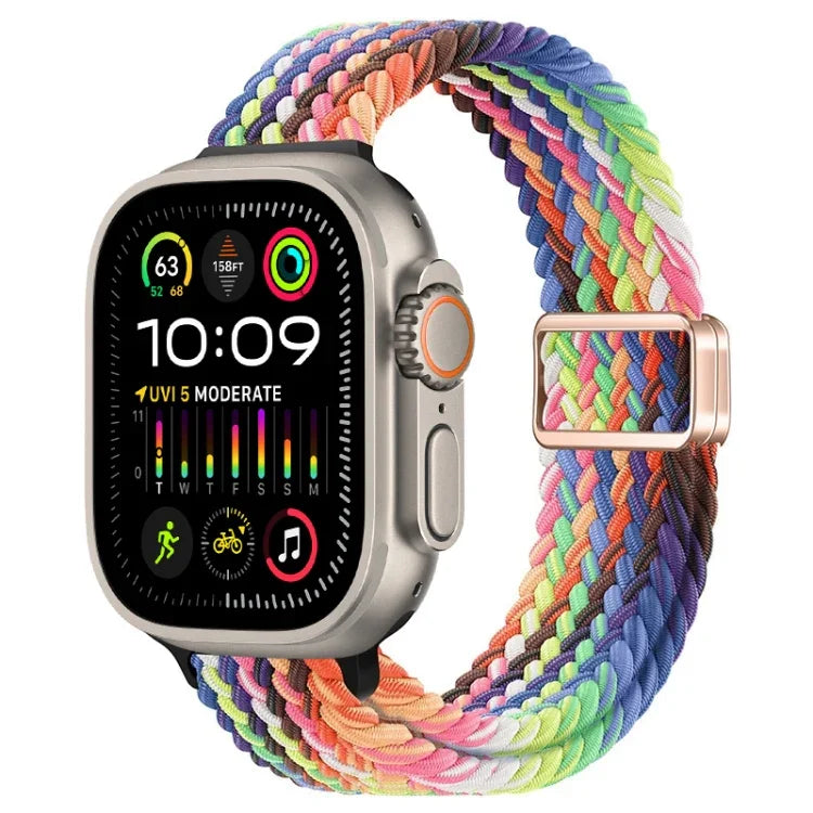 Dây đồng hồ nylon bện khóa nam châm mảnh, Dành cho Apple Watch Ultra 2 49mm, Dành cho Apple Watch Series 9 45mm