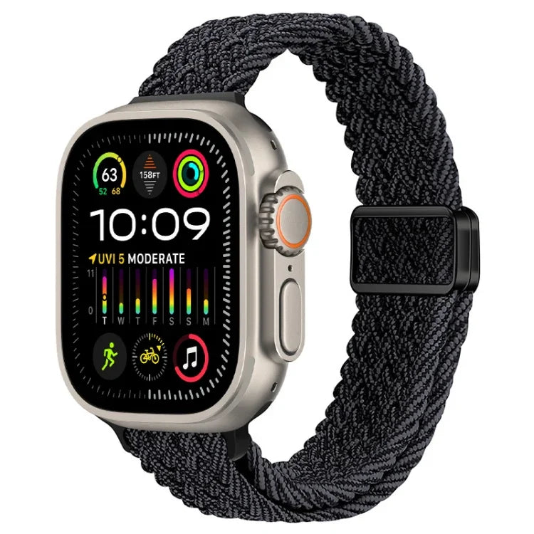 Dây đồng hồ nylon bện khóa nam châm mảnh, Dành cho Apple Watch Ultra 2 49mm, Dành cho Apple Watch Series 9 45mm