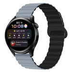 Two Color Magnetic Silicone Watch Band, 22mm