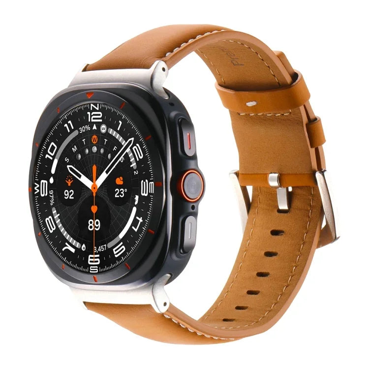 Dây đồng hồ da thật trơn, Dành cho Samsung Galaxy Watch Ultra 47mm / Ultra 2025