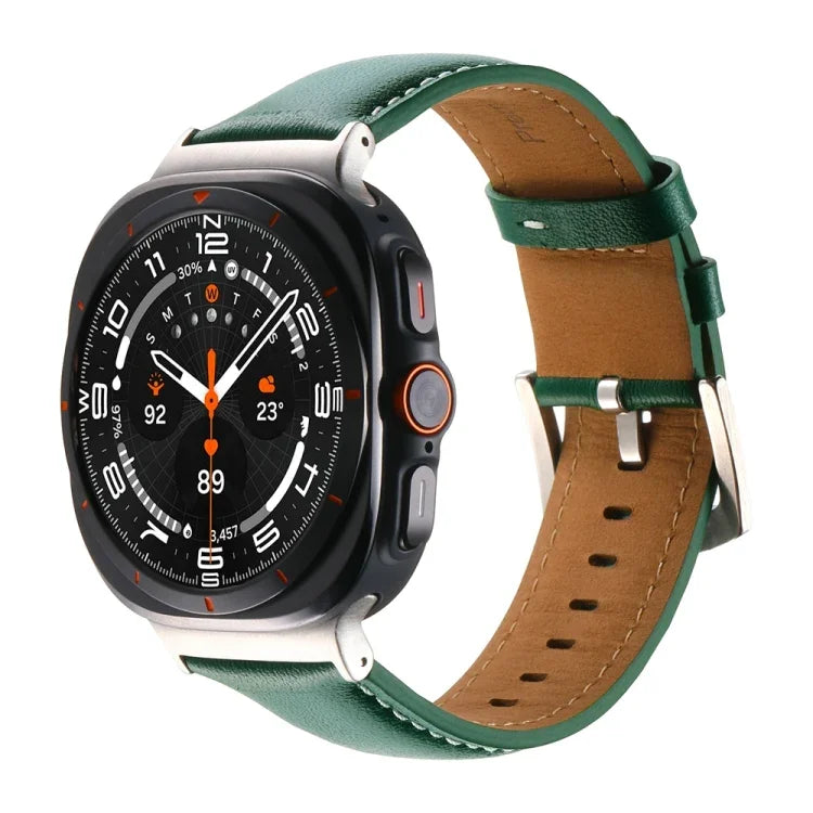 Dây đồng hồ da thật trơn, Dành cho Samsung Galaxy Watch Ultra 47mm / Ultra 2025