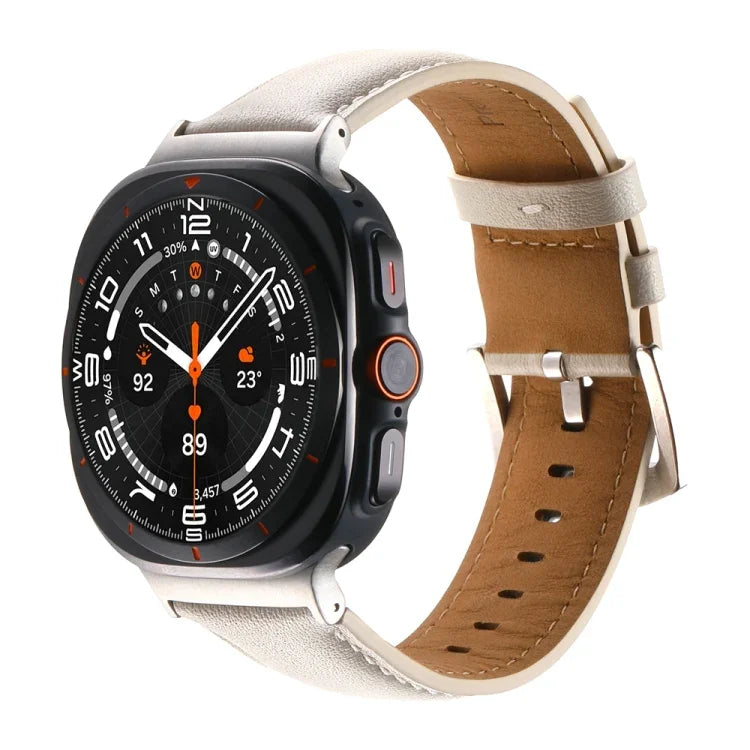 Dây đồng hồ da thật trơn, Dành cho Samsung Galaxy Watch Ultra 47mm / Ultra 2025