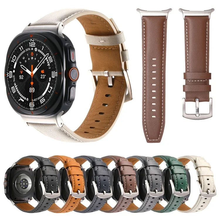 Dây đồng hồ da thật trơn, Dành cho Samsung Galaxy Watch Ultra 47mm / Ultra 2025