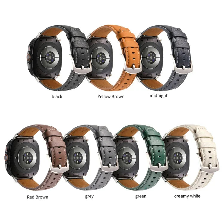 Dây đồng hồ da thật trơn, Dành cho Samsung Galaxy Watch Ultra 47mm / Ultra 2025