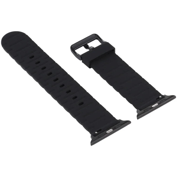Dây đeo đồng hồ kiểu sóng silicone, dành cho Apple Watch 5 & 4 44mm / 3 & 2 & 1 42mm, dành cho Apple Watch Series 8&7 41mm / SE 2&6&SE&5&4 40mm / 3&2&1 38mm