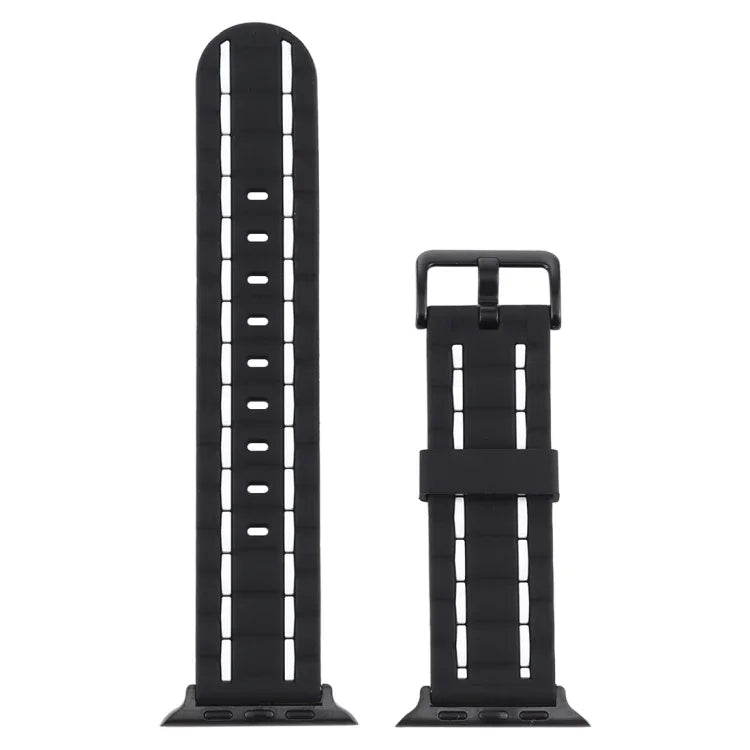 Dây đeo đồng hồ kiểu sóng silicone, dành cho Apple Watch 5 & 4 44mm / 3 & 2 & 1 42mm, dành cho Apple Watch Series 8&7 41mm / SE 2&6&SE&5&4 40mm / 3&2&1 38mm