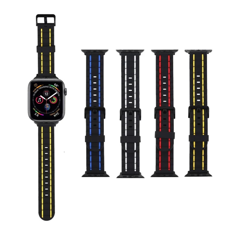 Dây đeo đồng hồ kiểu sóng silicone, dành cho Apple Watch 5 & 4 44mm / 3 & 2 & 1 42mm, dành cho Apple Watch Series 8&7 41mm / SE 2&6&SE&5&4 40mm / 3&2&1 38mm