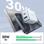 Bộ sạc nhanh 30W USB+USB-C / Type-C JOYROOM JR-TCF15, phích cắm EU, phích cắm UK