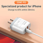 Bộ sạc nhanh QC3.0 / PD20W USB + Type-C LDNIO Q229 kèm cáp USB sang 8 Pin dài 1m, phích cắm EU, phích cắm UK, phích cắm US