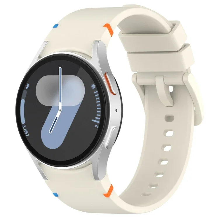 Official Solid Color Stitched Silicone Watch Band, For Samsung Galaxy Watch 7 40 / 44mm