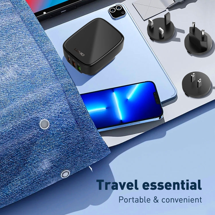 Bộ sạc 32W LDNIO Q334 cổng Type-C + đôi USB kèm cáp USB-C / Type-C sang USB-C / Type-C dài 1m, phích cắm EU, phích cắm UK, phích cắm US