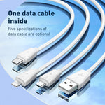 Bộ sạc 32W LDNIO Q334 cổng Type-C + đôi USB kèm cáp USB-C / Type-C sang USB-C / Type-C dài 1m, phích cắm EU, phích cắm UK, phích cắm US