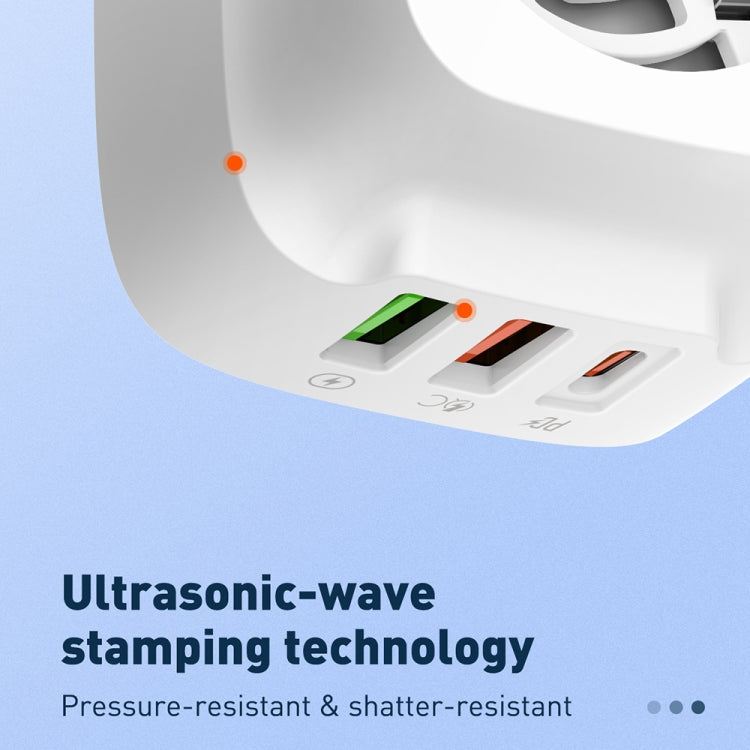 Bộ sạc 32W LDNIO Q334 cổng Type-C + đôi USB kèm cáp USB-C / Type-C sang USB-C / Type-C dài 1m, phích cắm EU, phích cắm UK, phích cắm US
