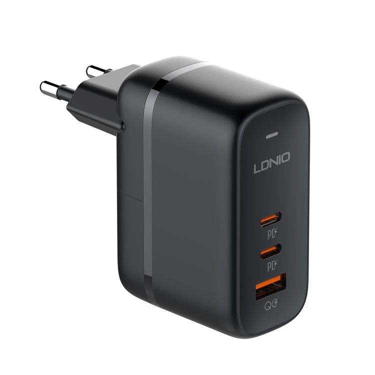 Bộ sạc 65W LDNIO Q366 cổng USB + đôi Type-C kèm cáp USB-C / Type-C sang USB-C / Type-C dài 1m, phích cắm EU, phích cắm UK, phích cắm US