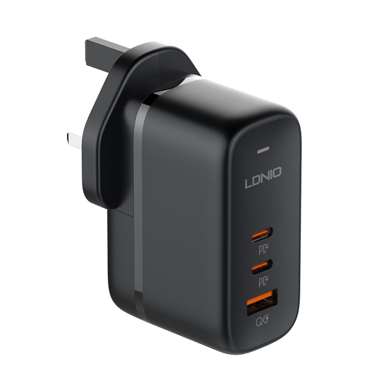 Bộ sạc 65W LDNIO Q366 cổng USB + đôi Type-C kèm cáp USB-C / Type-C sang USB-C / Type-C dài 1m, phích cắm EU, phích cắm UK, phích cắm US