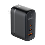 Bộ sạc 65W LDNIO Q366 cổng USB + đôi Type-C kèm cáp USB-C / Type-C sang USB-C / Type-C dài 1m, phích cắm EU, phích cắm UK, phích cắm US