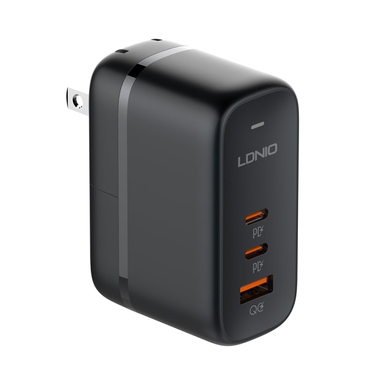 Bộ sạc 65W LDNIO Q366 cổng USB + đôi Type-C kèm cáp USB-C / Type-C sang USB-C / Type-C dài 1m, phích cắm EU, phích cắm UK, phích cắm US