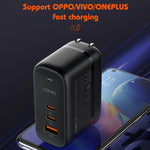 Bộ sạc 65W LDNIO Q366 cổng USB + đôi Type-C kèm cáp USB-C / Type-C sang USB-C / Type-C dài 1m, phích cắm EU, phích cắm UK, phích cắm US