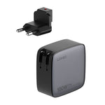Sạc LDNIO Q408 100W GaN USB+3 USB-C / Type-C với cáp dữ liệu USB-C / Type-C 100W dài 1m, phích cắm EU, phích cắm UK, phích cắm US
