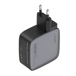 Sạc LDNIO Q408 100W GaN USB+3 USB-C / Type-C với cáp dữ liệu USB-C / Type-C 100W dài 1m, phích cắm EU, phích cắm UK, phích cắm US