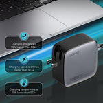 Sạc LDNIO Q408 100W GaN USB+3 USB-C / Type-C với cáp dữ liệu USB-C / Type-C 100W dài 1m, phích cắm EU, phích cắm UK, phích cắm US