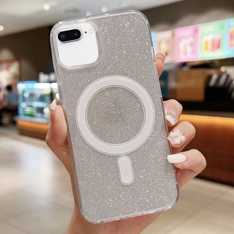 Ốp lưng điện thoại MagSafe trong suốt có kim tuyến acrylic, dành cho iPhone XS Max, iPhone 8 Plus / 7 Plus