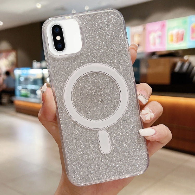 Ốp lưng điện thoại MagSafe trong suốt có kim tuyến acrylic, dành cho iPhone XS Max, iPhone 8 Plus / 7 Plus