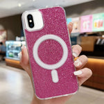 Ốp lưng điện thoại MagSafe trong suốt có kim tuyến acrylic, dành cho iPhone XS Max, iPhone 8 Plus / 7 Plus