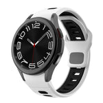 Dây đồng hồ silicone sọc hai màu khóa ngược, cho Samsung Galaxy Watch 7 / 6