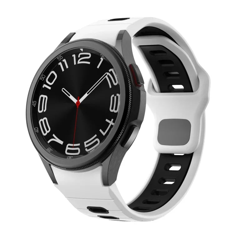 Dây đồng hồ silicone sọc hai màu khóa ngược, cho Samsung Galaxy Watch 7 / 6