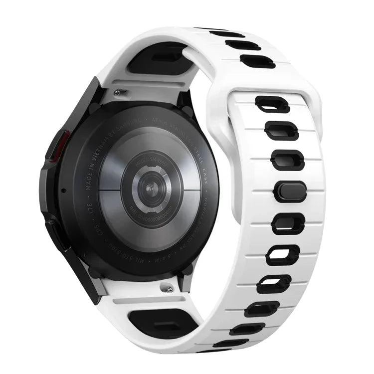 Dây đồng hồ silicone sọc hai màu khóa ngược, cho Samsung Galaxy Watch 7 / 6