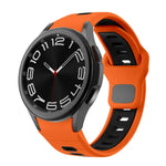 Dây đồng hồ silicone sọc hai màu khóa ngược, cho Samsung Galaxy Watch 7 / 6