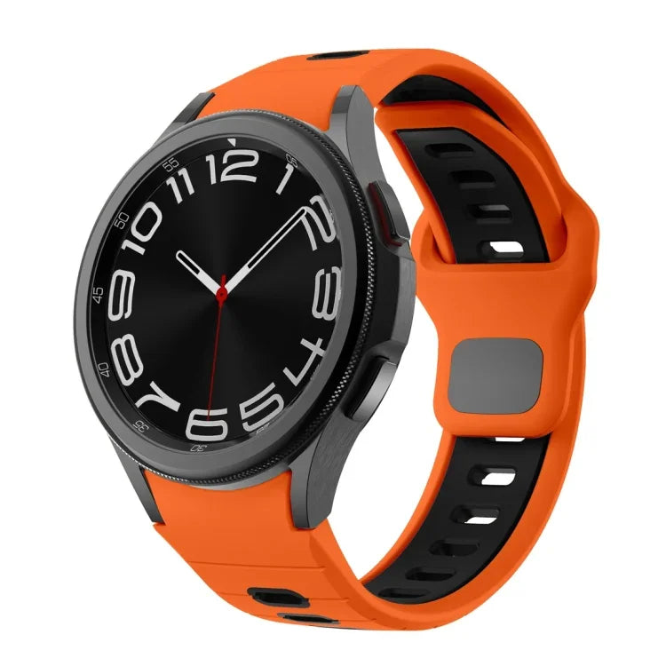 Dây đồng hồ silicone sọc hai màu khóa ngược, cho Samsung Galaxy Watch 7 / 6