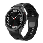 Dây đồng hồ silicone sọc hai màu khóa ngược, cho Samsung Galaxy Watch 7 / 6