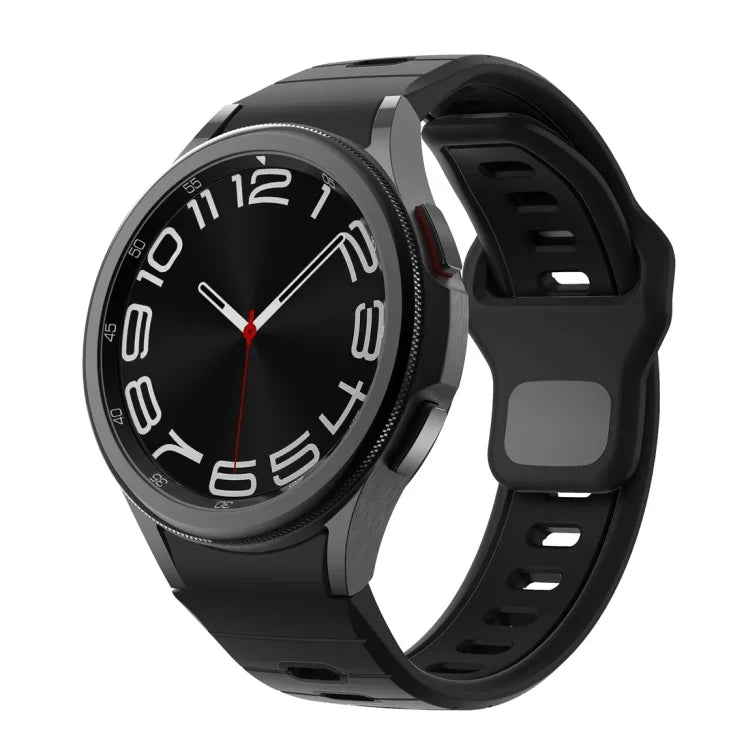 Dây đồng hồ silicone sọc hai màu khóa ngược, cho Samsung Galaxy Watch 7 / 6