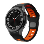 Dây đồng hồ silicone sọc hai màu khóa ngược, cho Samsung Galaxy Watch 7 / 6