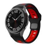 Dây đồng hồ silicone sọc hai màu khóa ngược, cho Samsung Galaxy Watch 7 / 6
