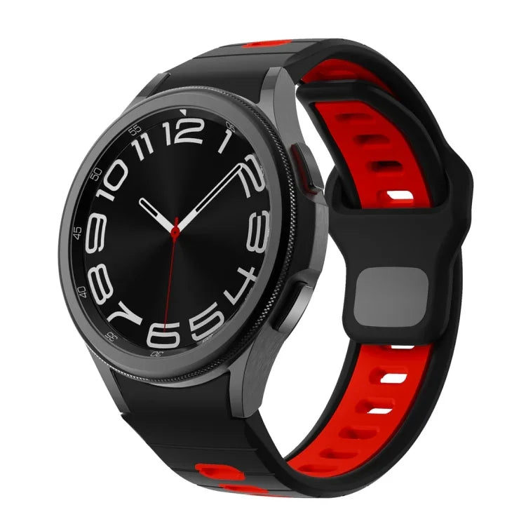 Dây đồng hồ silicone sọc hai màu khóa ngược, cho Samsung Galaxy Watch 7 / 6