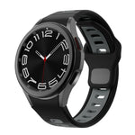 Dây đồng hồ silicone sọc hai màu khóa ngược, cho Samsung Galaxy Watch 7 / 6