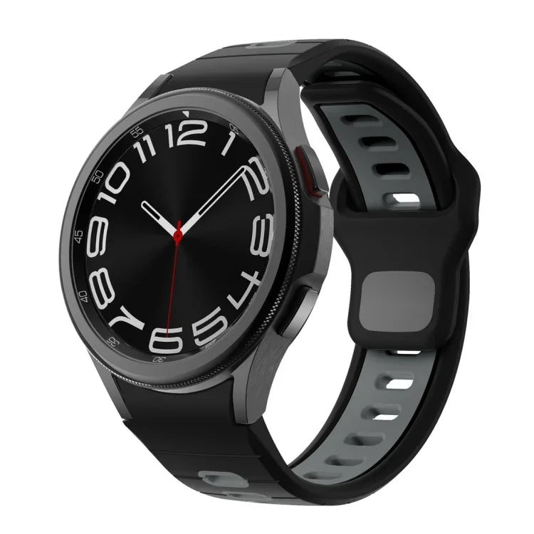 Dây đồng hồ silicone sọc hai màu khóa ngược, cho Samsung Galaxy Watch 7 / 6