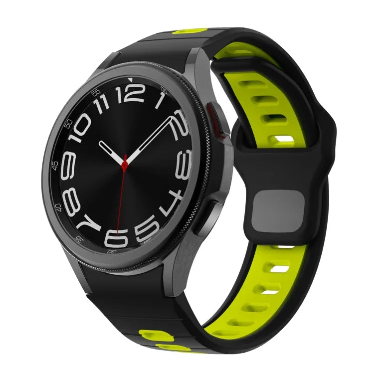 Dây đồng hồ silicone sọc hai màu khóa ngược, cho Samsung Galaxy Watch 7 / 6