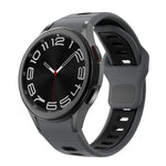 Dây đồng hồ silicone sọc hai màu khóa ngược, cho Samsung Galaxy Watch 7 / 6