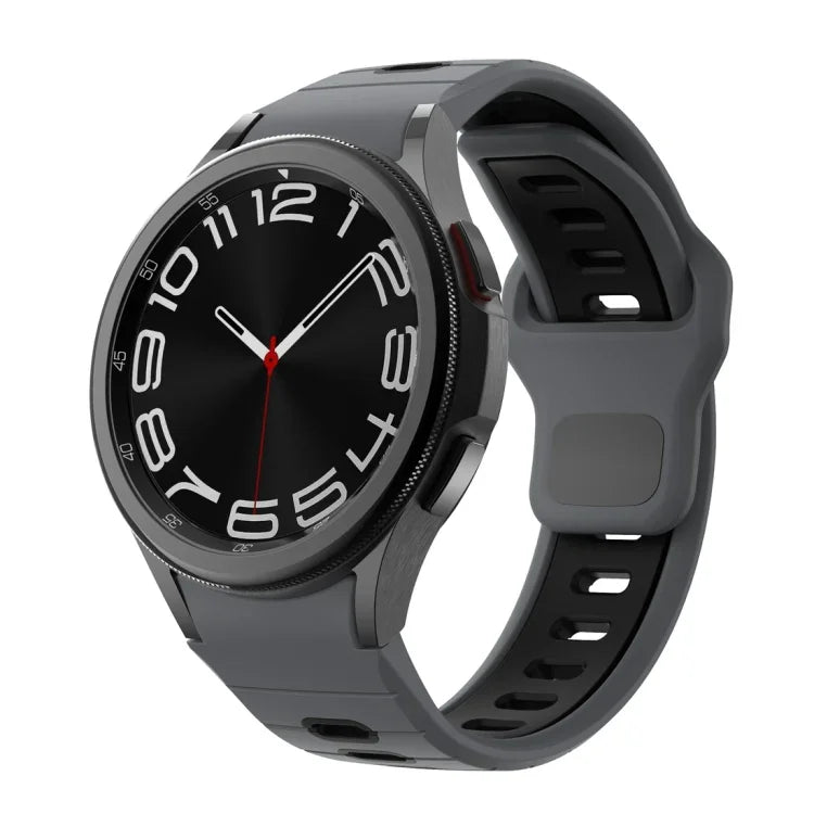 Dây đồng hồ silicone sọc hai màu khóa ngược, cho Samsung Galaxy Watch 7 / 6