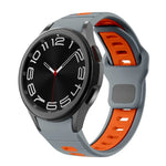 Dây đồng hồ silicone sọc hai màu khóa ngược, cho Samsung Galaxy Watch 7 / 6