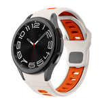 Dây đồng hồ silicone sọc hai màu khóa ngược, cho Samsung Galaxy Watch 7 / 6