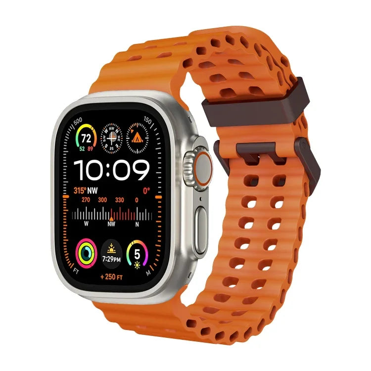 Dây đồng hồ silicone lỗ đôi Ocean, Dành cho Apple Watch Ultra 49mm, Dành cho Apple Watch Series 8 45mm, Dành cho Apple Watch SE 2022 44mm
