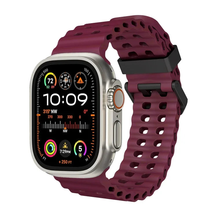 Dây đồng hồ silicone lỗ đôi Ocean, Dành cho Apple Watch Ultra 49mm, Dành cho Apple Watch Series 8 45mm, Dành cho Apple Watch SE 2022 44mm