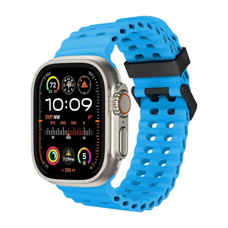 Dây đồng hồ silicone lỗ đôi Ocean, Dành cho Apple Watch Ultra 49mm, Dành cho Apple Watch Series 8 45mm, Dành cho Apple Watch SE 2022 44mm